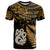 Custom Maori T Shirt Matariki Stars Manaia with Paua Shell Gold LT9 Gold - Polynesian Pride