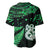 Maori Baseball Jersey Matariki Stars Manaia with Paua Shell - Green LT9 - Polynesian Pride