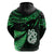 Maori Hoodie Matariki Stars Manaia with Paua Shell Green LT9 - Polynesian Pride