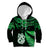 Maori Kid Hoodie Matariki Stars Manaia with Paua Shell - Green LT9 Hoodie Green - Polynesian Pride