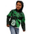 Maori Kid Hoodie Matariki Stars Manaia with Paua Shell - Green LT9 - Polynesian Pride