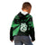 Maori Kid Hoodie Matariki Stars Manaia with Paua Shell - Green LT9 - Polynesian Pride