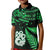 Maori Kid Polo Shirt Matariki Stars Manaia with Paua Shell - Green LT9 Kid Green - Polynesian Pride