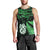 Maori Men Tank Top Matariki Stars Manaia with Paua Shell - Green LT9 - Polynesian Pride