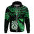 Custom Maori Hoodie Matariki Stars Manaia with Paua Shell Green LT9 Zip Hoodie Green - Polynesian Pride