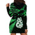 Custom Maori Hoodie Dress Matariki Stars Manaia with Paua Shell - Green LT9 - Polynesian Pride