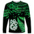 Custom Maori Long Sleeve Shirt Matariki Stars Manaia with Paua Shell - Green LT9 Unisex Green - Polynesian Pride