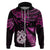 New Zealand Hoodie Matariki NZ Manaia with Paua Shell Pink LT9 - Polynesian Pride