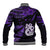 New Zealand Baseball Jacket Matariki NZ Manaia with Paua Shell - Purple LT9 - Polynesian Pride