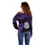 New Zealand Off Shoulder Sweater Matariki NZ Manaia with Paua Shell - Purple LT9 - Polynesian Pride