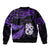 Custom New Zealand Bomber Jacket Matariki NZ Manaia with Paua Shell - Purple LT9 - Polynesian Pride