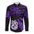 Custom New Zealand Long Sleeve Button Shirt Matariki NZ Manaia with Paua Shell - Purple LT9 Unisex Purple - Polynesian Pride