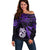 Custom New Zealand Off Shoulder Sweater Matariki NZ Manaia with Paua Shell - Purple LT9 Women Purple - Polynesian Pride