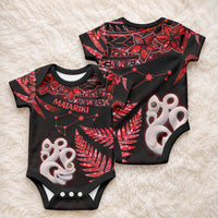 Matariki Baby Onesie NZ New Year Manaia with Paua Shell - Red LT9 - Polynesian Pride
