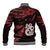 Matariki Baseball Jacket NZ New Year Manaia with Paua Shell - Red LT9 - Polynesian Pride