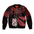 Matariki Bomber Jacket NZ New Year Manaia with Paua Shell - Red LT9 Unisex Red - Polynesian Pride