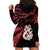 Matariki Hoodie Dress NZ New Year Manaia with Paua Shell - Red LT9 - Polynesian Pride