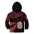 Matariki Kid Hoodie NZ New Year Manaia with Paua Shell - Red LT9 - Polynesian Pride