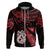 Custom Matariki Hoodie NZ New Year Manaia with Paua Shell Red LT9 Zip Hoodie Red - Polynesian Pride