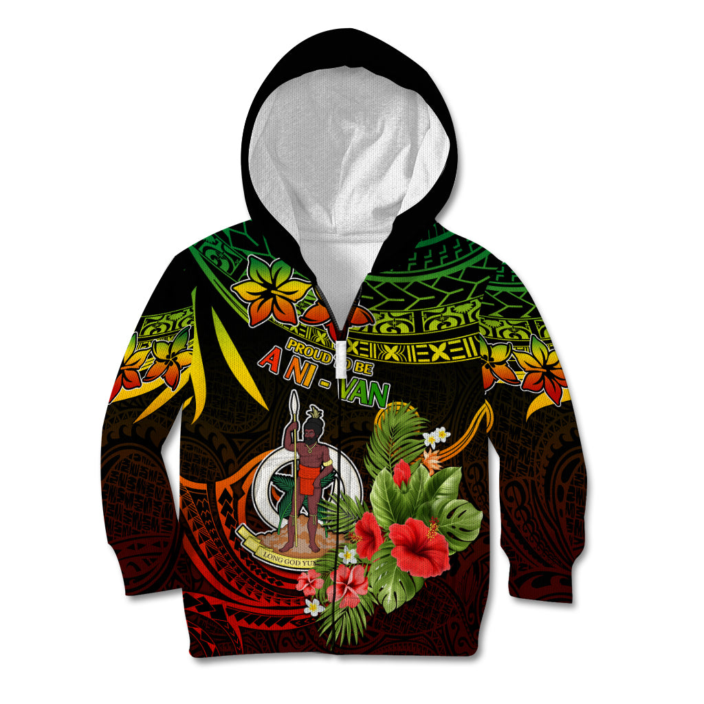 Vanuatu Islands Kid Hoodie Proud To Be A Ni-Van LT9 Zip Hoodie Reggae - Polynesian Pride