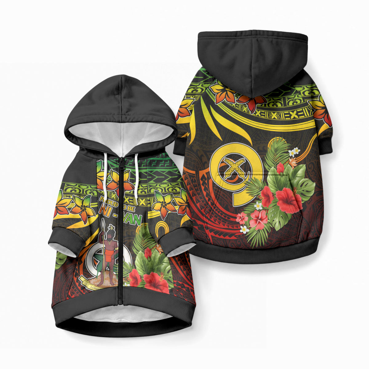 Vanuatu Islands Pet Hoodie Proud To Be A Ni-Van LT9 Zip-up Reggae - Polynesian Pride