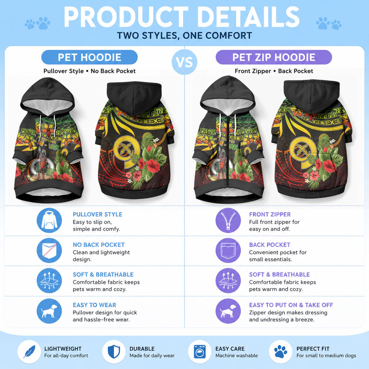 Vanuatu Islands Pet Hoodie Proud To Be A Ni-Van LT9 - Polynesian Pride