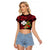 Wallis and Futuna Raglan Cropped T Shirt Happy Territory Day LT9 Female Red - Polynesian Pride