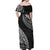 Fiji Rugby Off Shoulder Maxi Dress Kaiviti Fijian Tribal World Cup Black LT9 - Polynesian Pride