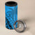 Blue Fiji Rugby 4 in 1 Can Cooler Tumbler Kaiviti Fijian Tribal World Cup