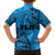 Fiji Rugby Family Matching Off Shoulder Short Dress and Hawaiian Shirt Kaiviti Fijian Tribal World Cup Blue No1 LT9 - Polynesian Pride