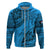 Fiji Rugby Hoodie Kaiviti Fijian Tribal World Cup Blue No1 LT9 Zip Hoodie Blue - Polynesian Pride