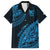 Fiji Rugby Family Matching Off Shoulder Maxi Dress and Hawaiian Shirt Kaiviti Fijian Tribal World Cup Blue No2 LT9 Dad's Shirt - Short Sleeve Blue - Polynesian Pride