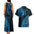 Custom Fiji Rugby Couples Matching Tank Maxi Dress and Hawaiian Shirt Kaiviti Fijian Tribal World Cup Blue No2 LT9 - Polynesian Pride