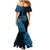 Custom Fiji Rugby Mermaid Dress Kaiviti Fijian Tribal World Cup Blue No2 LT9 - Polynesian Pride