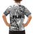 Fiji Rugby Family Matching Off Shoulder Short Dress and Hawaiian Shirt Kaiviti Fijian Tribal World Cup White LT9 - Polynesian Pride