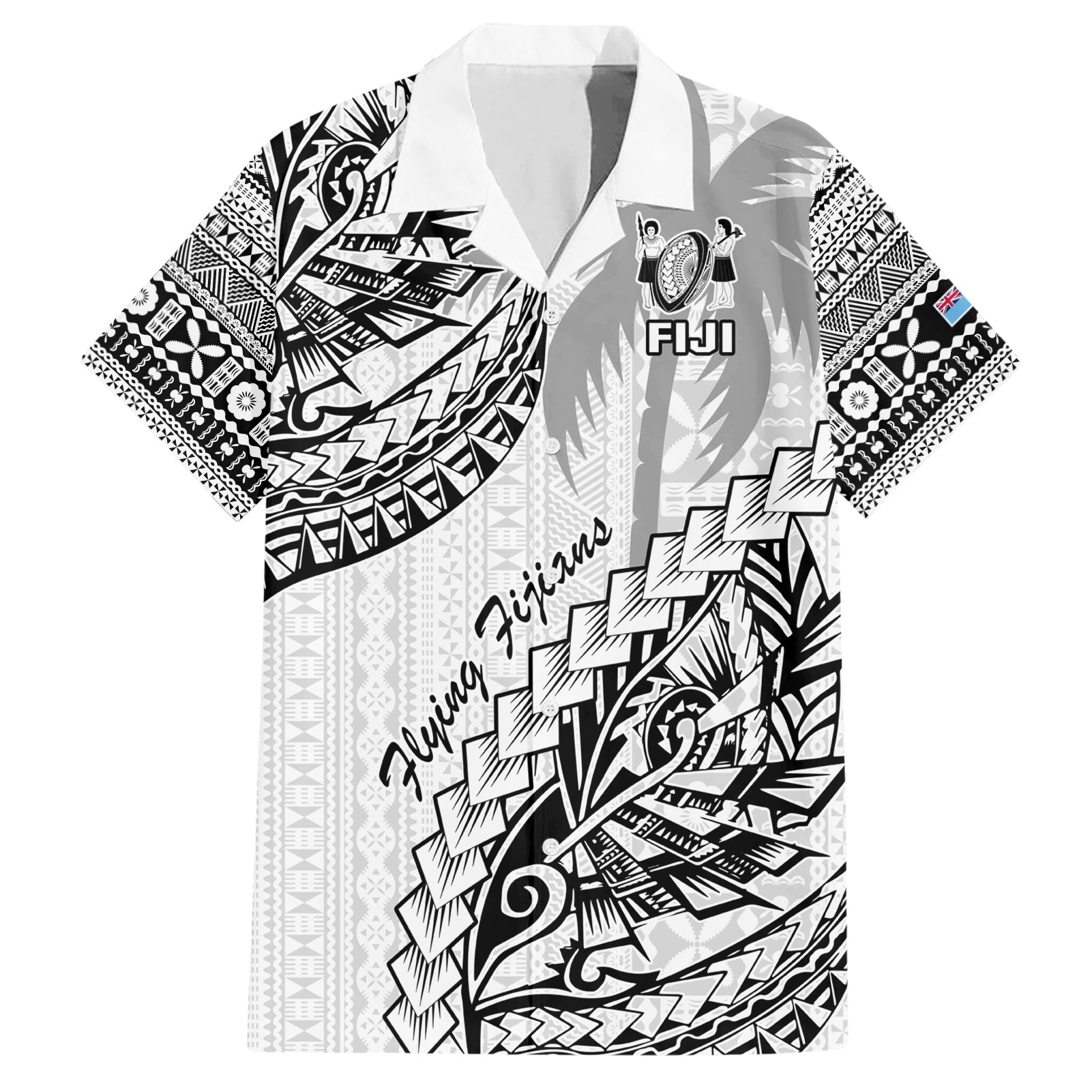 Fiji Rugby Hawaiian Shirt Kaiviti Fijian Tribal World Cup White LT9 White - Polynesian Pride