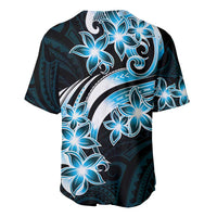 Plumeria Tribal Tattoo Baseball Jersey Blue Polynesian Pattern LT9 - Polynesian Pride