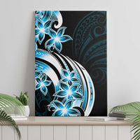 Plumeria Tribal Tattoo Canvas Wall Art Blue Polynesian Pattern LT9 - Polynesian Pride