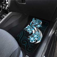 Plumeria Tribal Tattoo Car Mats Blue Polynesian Pattern LT9 - Polynesian Pride