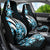 Plumeria Tribal Tattoo Car Seat Cover Blue Polynesian Pattern