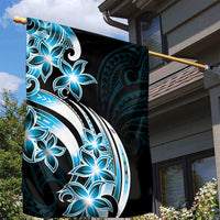 Plumeria Tribal Tattoo Garden Flag Blue Polynesian Pattern LT9 - Polynesian Pride
