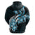 Plumeria Tribal Tattoo Hoodie Blue Polynesian Pattern