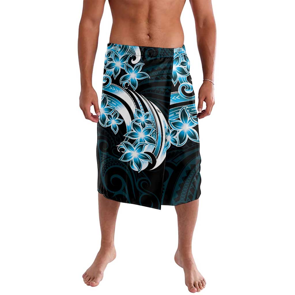 Plumeria Tribal Tattoo Lavalava Blue Polynesian Pattern