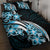 Plumeria Tribal Tattoo Quilt Bed Set Blue Polynesian Pattern