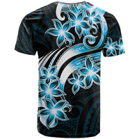 Plumeria Tribal Tattoo T Shirt Blue Polynesian Pattern LT9 - Polynesian Pride