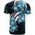 Plumeria Tribal Tattoo T Shirt Blue Polynesian Pattern