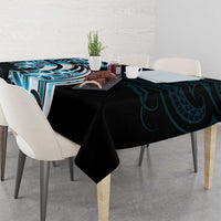 Plumeria Tribal Tattoo Tablecloth Blue Polynesian Pattern LT9 - Polynesian Pride