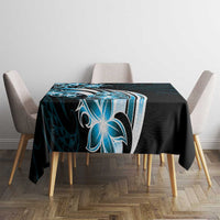 Plumeria Tribal Tattoo Tablecloth Blue Polynesian Pattern LT9 - Polynesian Pride