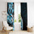 Plumeria Tribal Tattoo Window Curtain Blue Polynesian Pattern