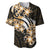 Plumeria Tribal Tattoo Baseball Jersey Gold Polynesian Pattern